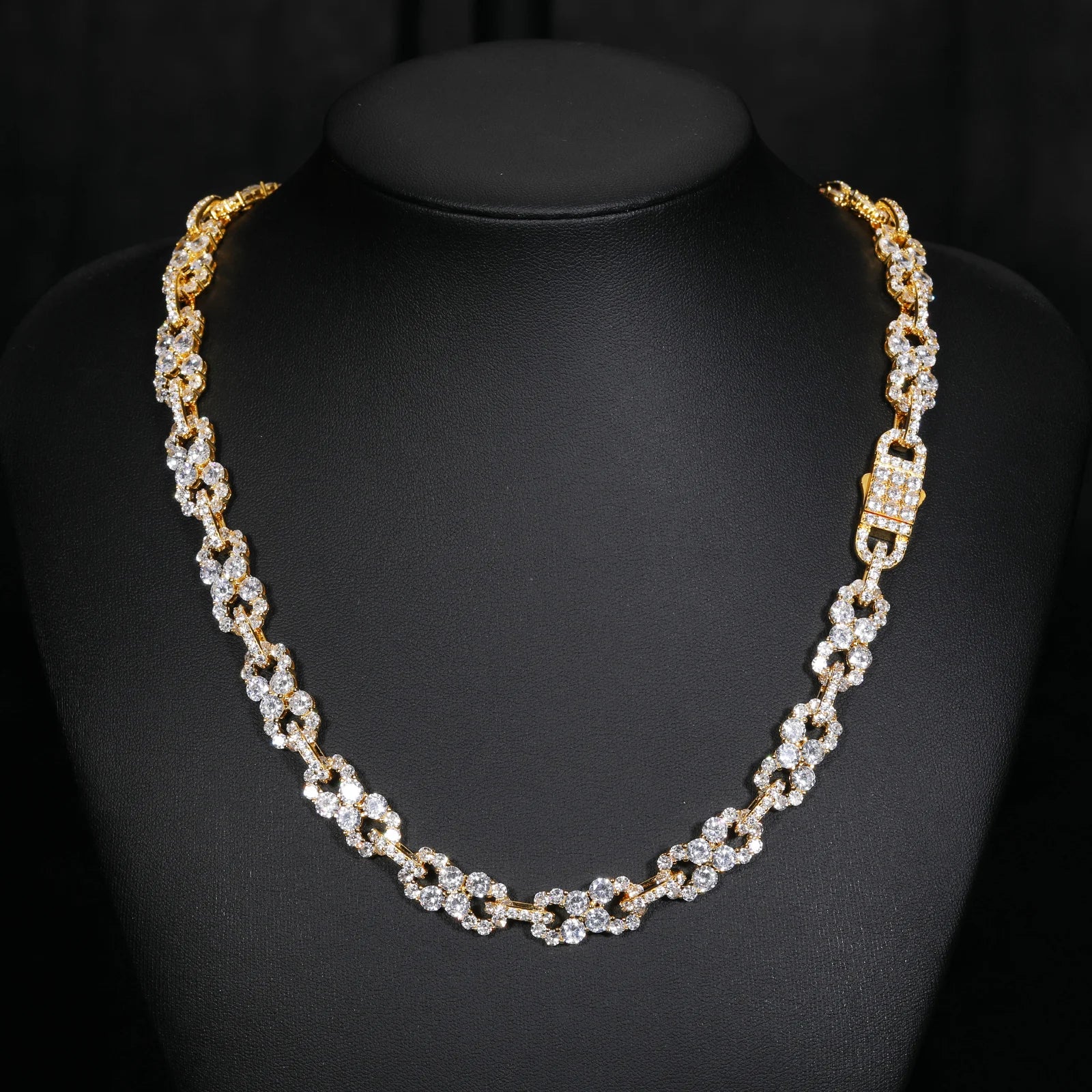 MOISSANITE INFINITY CUBAN LINK CHAIN NECKLACE IN STERLING SILVER - IVORY & EBONY