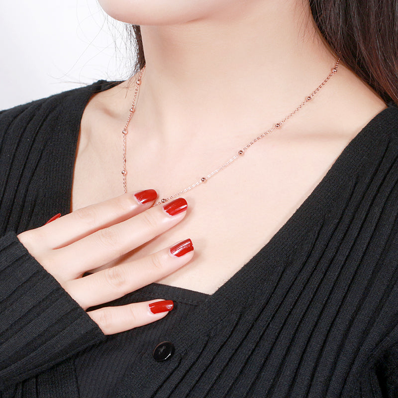 BALL BEAD CABLE CHAIN NECKLACE IN STERLING SILVER