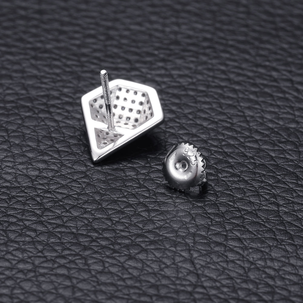 MOISSANITE DIAMOND SHAPE EARRINGS IN STERLING SILVER - IVORY & EBONY