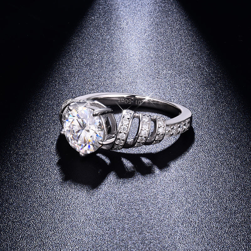 IE0280 MOISSANITE DIAMOND CHUNKY RING STERLING SILVER