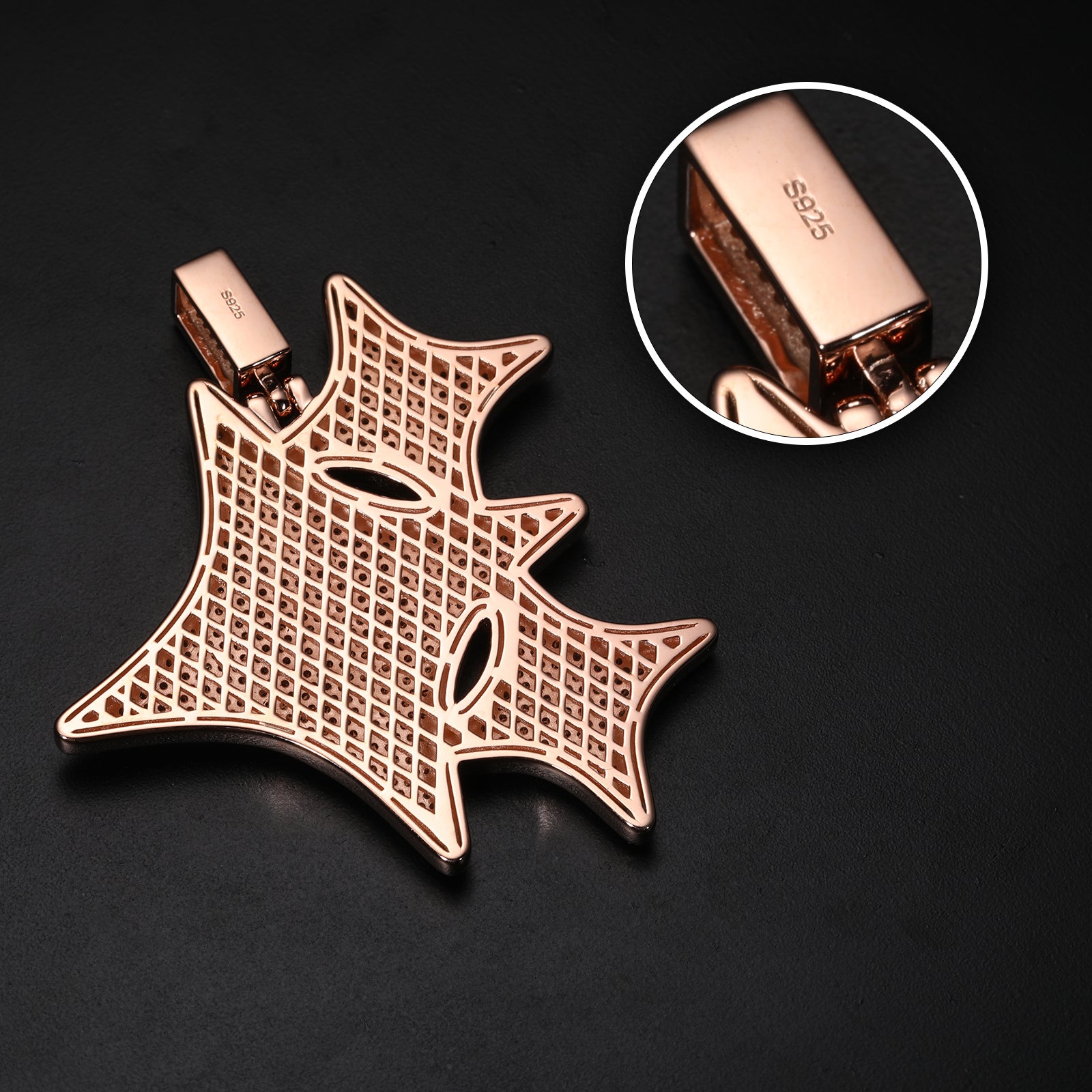 MICRO PAVED MOISSANITE DIAMOND STAR CLUSTER PENDANT IN STERLING SILVER - IVORY & EBONY