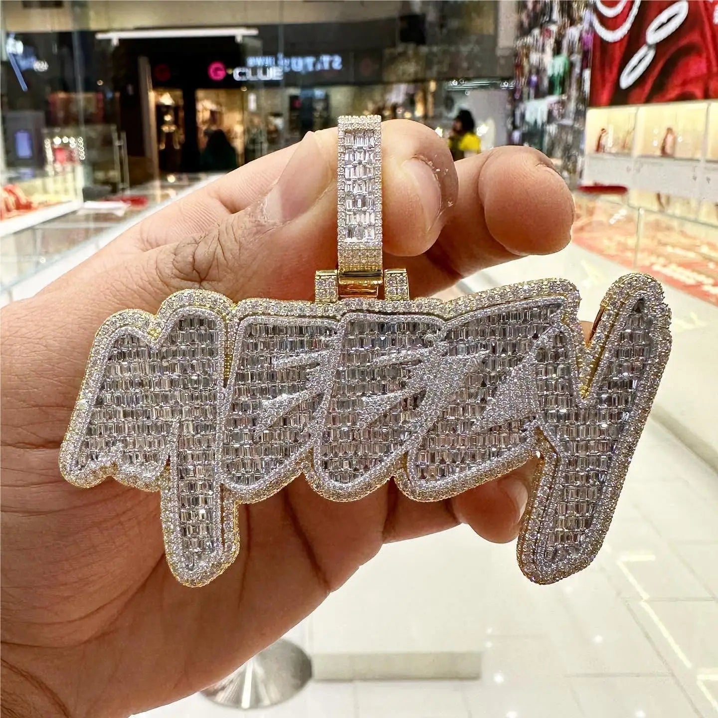 Moissanite name pendant discount