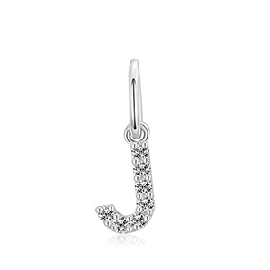 MOISSANITE DIAMOND LETTER PENDANT NECKLACE IN STERLING SILVER - IVORY & EBONY