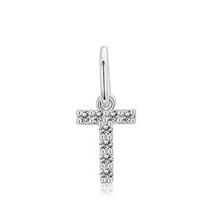 MOISSANITE DIAMOND LETTER PENDANT NECKLACE IN STERLING SILVER - IVORY & EBONY