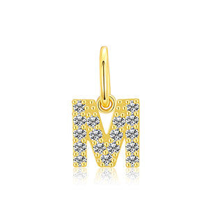 MOISSANITE DIAMOND LETTER PENDANT NECKLACE IN STERLING SILVER - IVORY & EBONY