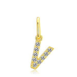 MOISSANITE DIAMOND LETTER PENDANT NECKLACE IN STERLING SILVER - IVORY & EBONY