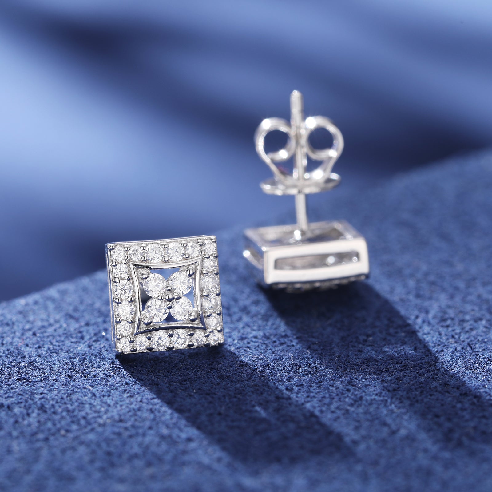 Deals Moissanite Square Stud Earrings