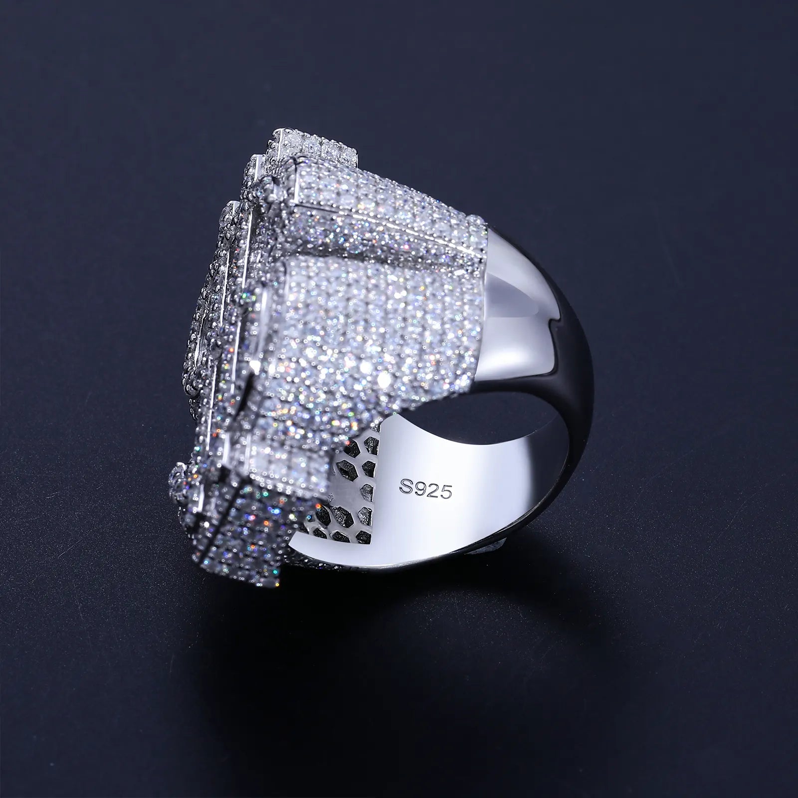 MOISSANITE DIAMOND DOLLAR RING IN STERLING SILVER - IVORY & EBONY