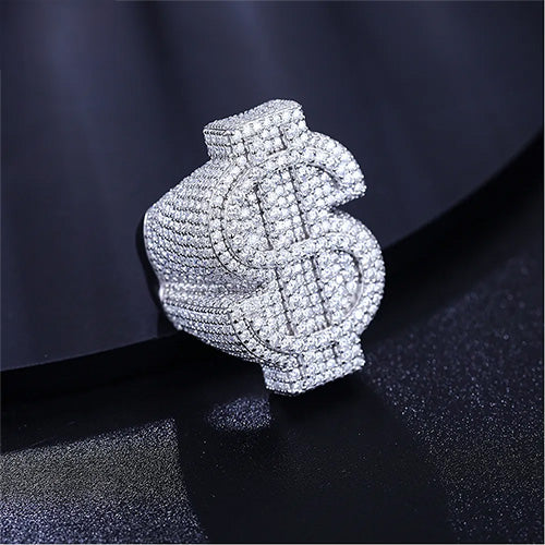 MOISSANITE DIAMOND DOLLAR RING IN STERLING SILVER - IVORY & EBONY