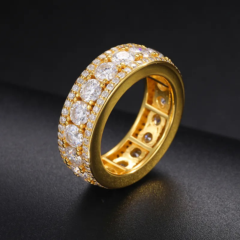 MOISSANITE DIAMOND ETERNITY BAND RING IN STERLING SILVER - IVORY & EBONY