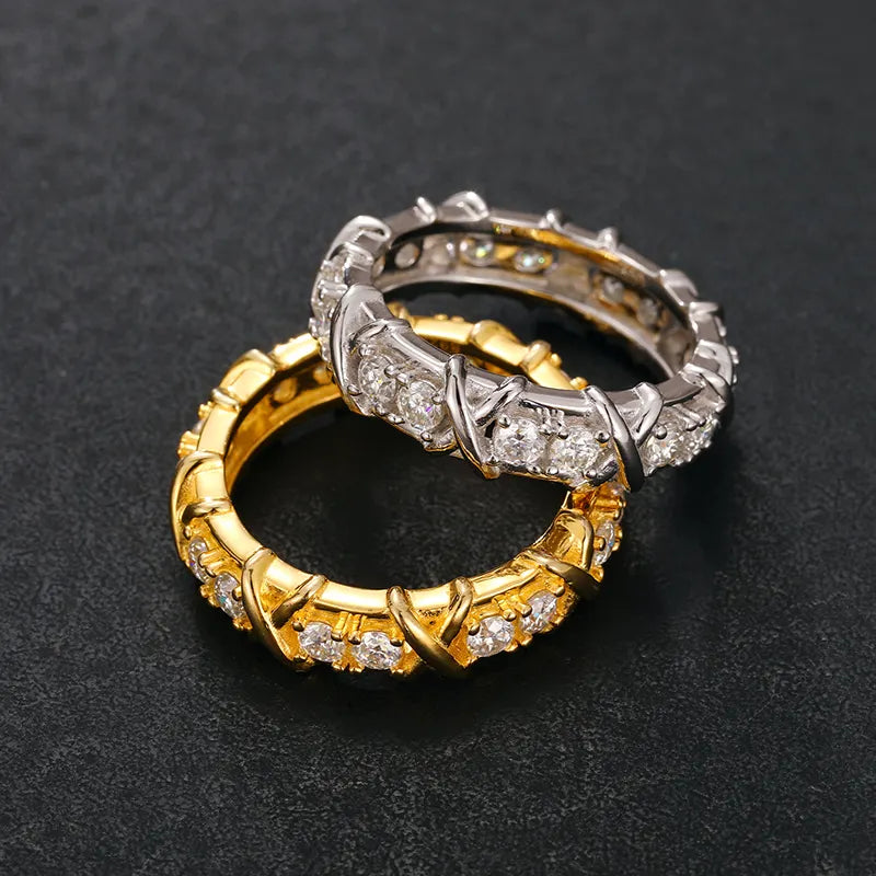 MOISSANITE DIAMOND TWISTED RING IN STERLING SILVER - IVORY & EBONY
