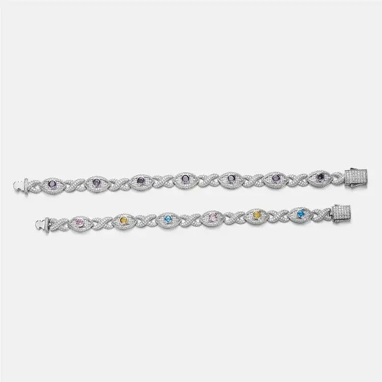 MOISSANITE INFINITY EYE BRACELET IN STERLING SILVER - IVORY & EBONY