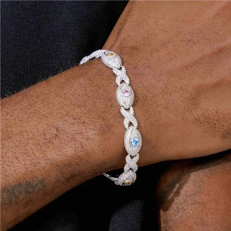 MOISSANITE INFINITY EYE BRACELET IN STERLING SILVER - IVORY & EBONY