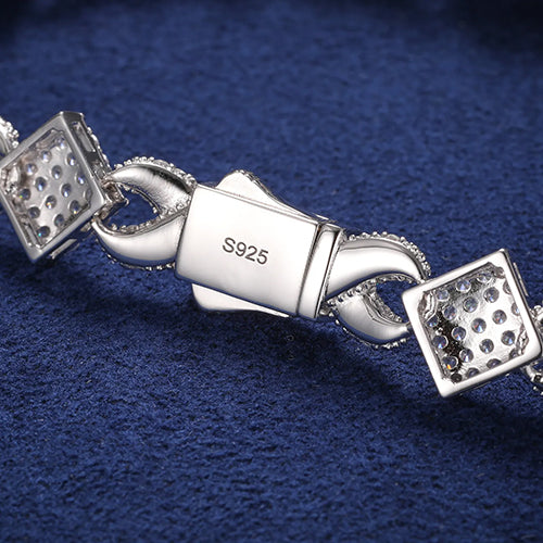 MOISSANITE INFINITY DIAMOND BRACELET IN STERLING SILVER - IVORY & EBONY