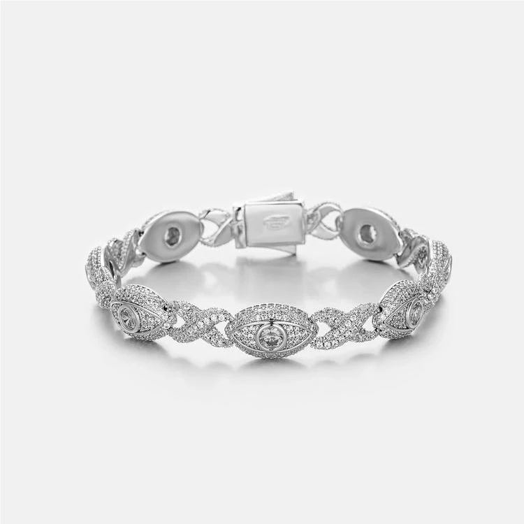 MOISSANITE INFINITY EYE BRACELET IN STERLING SILVER - IVORY & EBONY