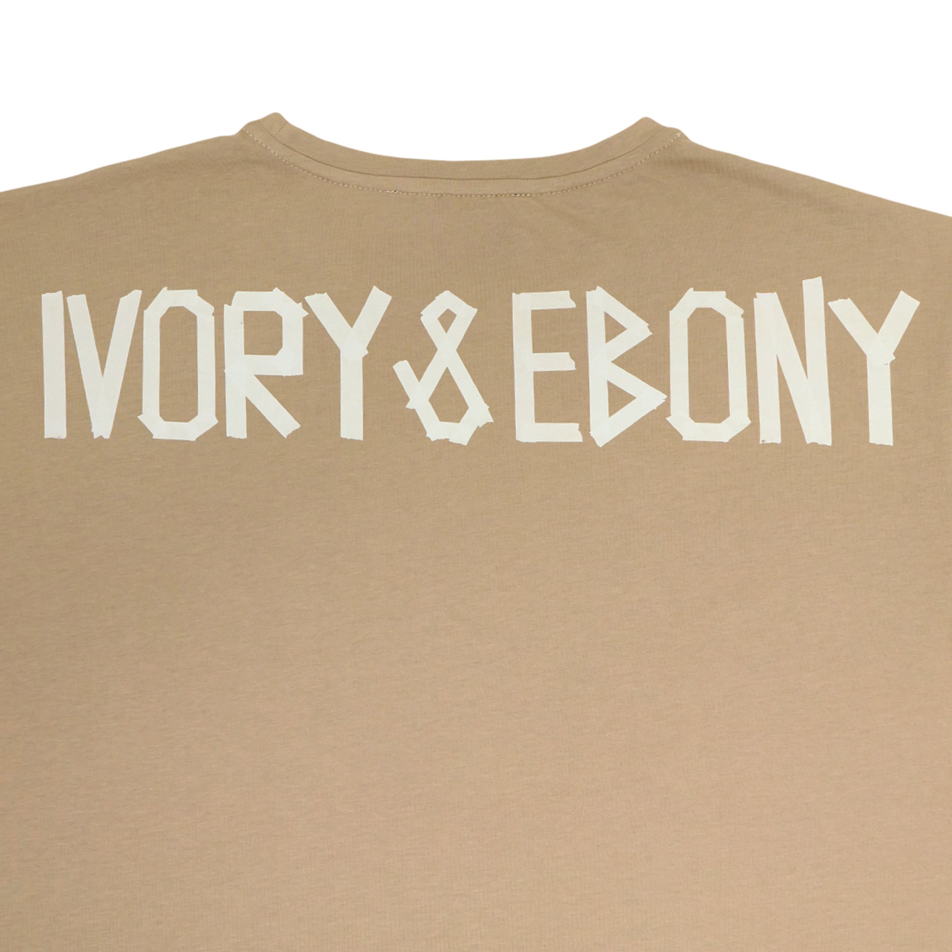 Tape Text Hydrophobic T-Shirt - IVORY & EBONY