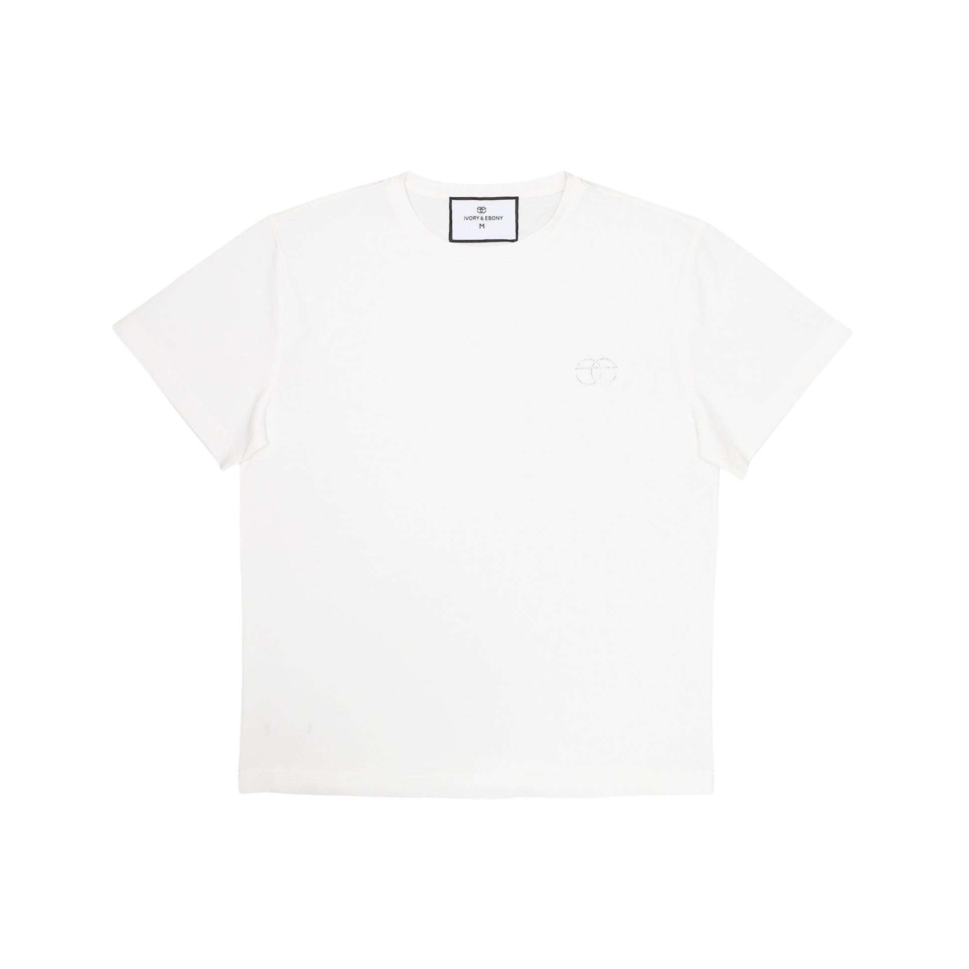 Rhinestone Detail Hydrophobic T-Shirt - IVORY & EBONY