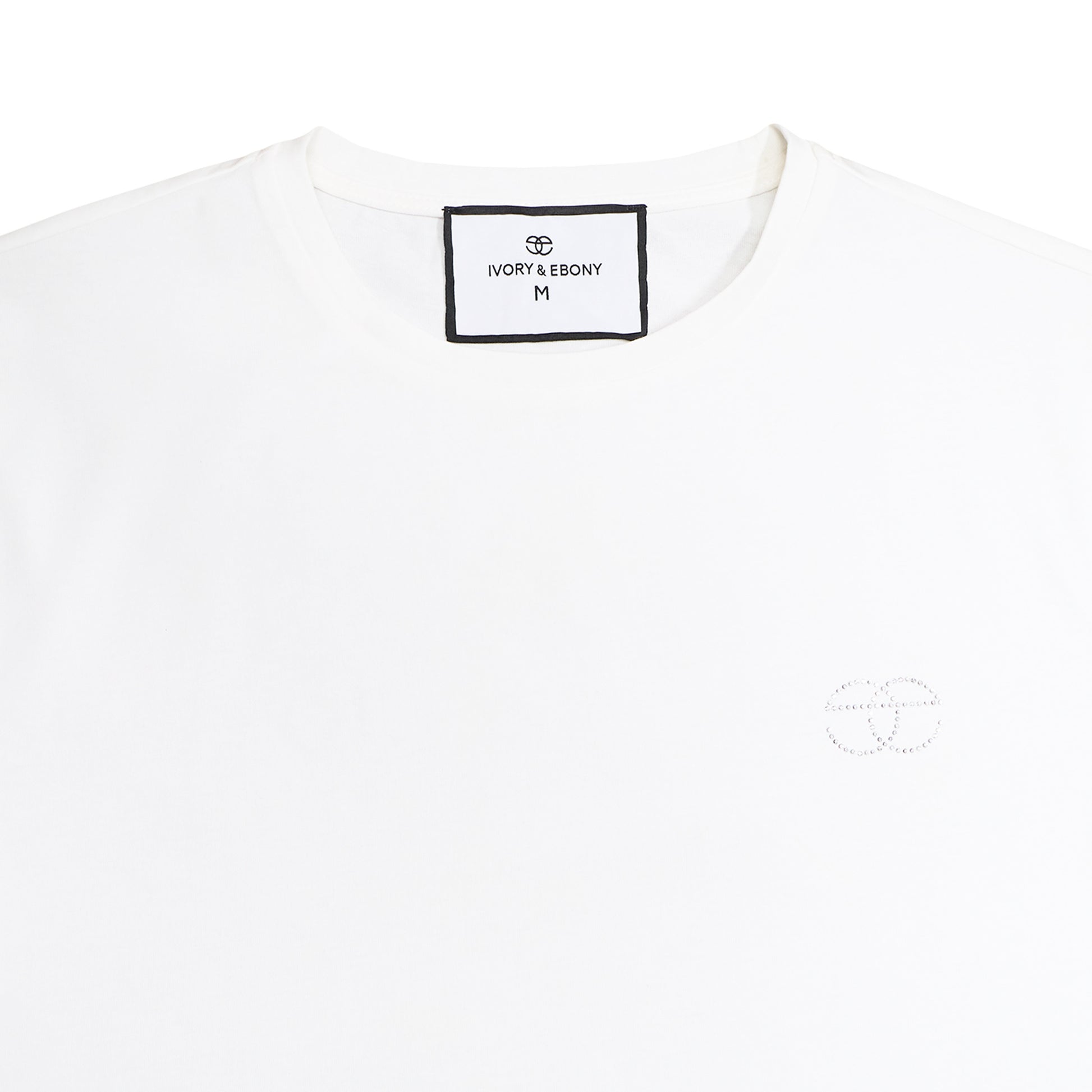 Rhinestone Detail Hydrophobic T-Shirt - IVORY & EBONY