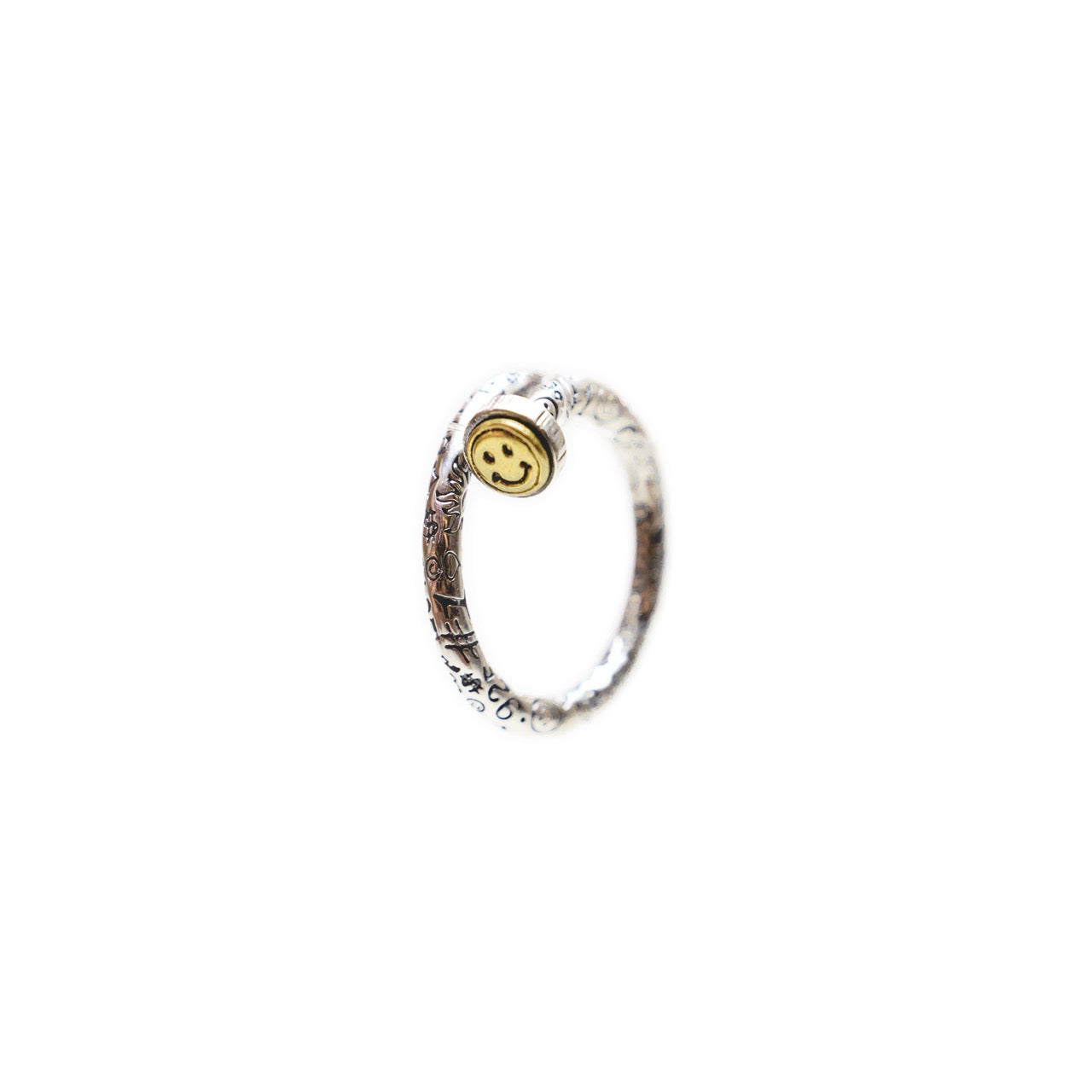 Smiley Emoji Nail Ring in Sterling Silver - IVORY & EBONY