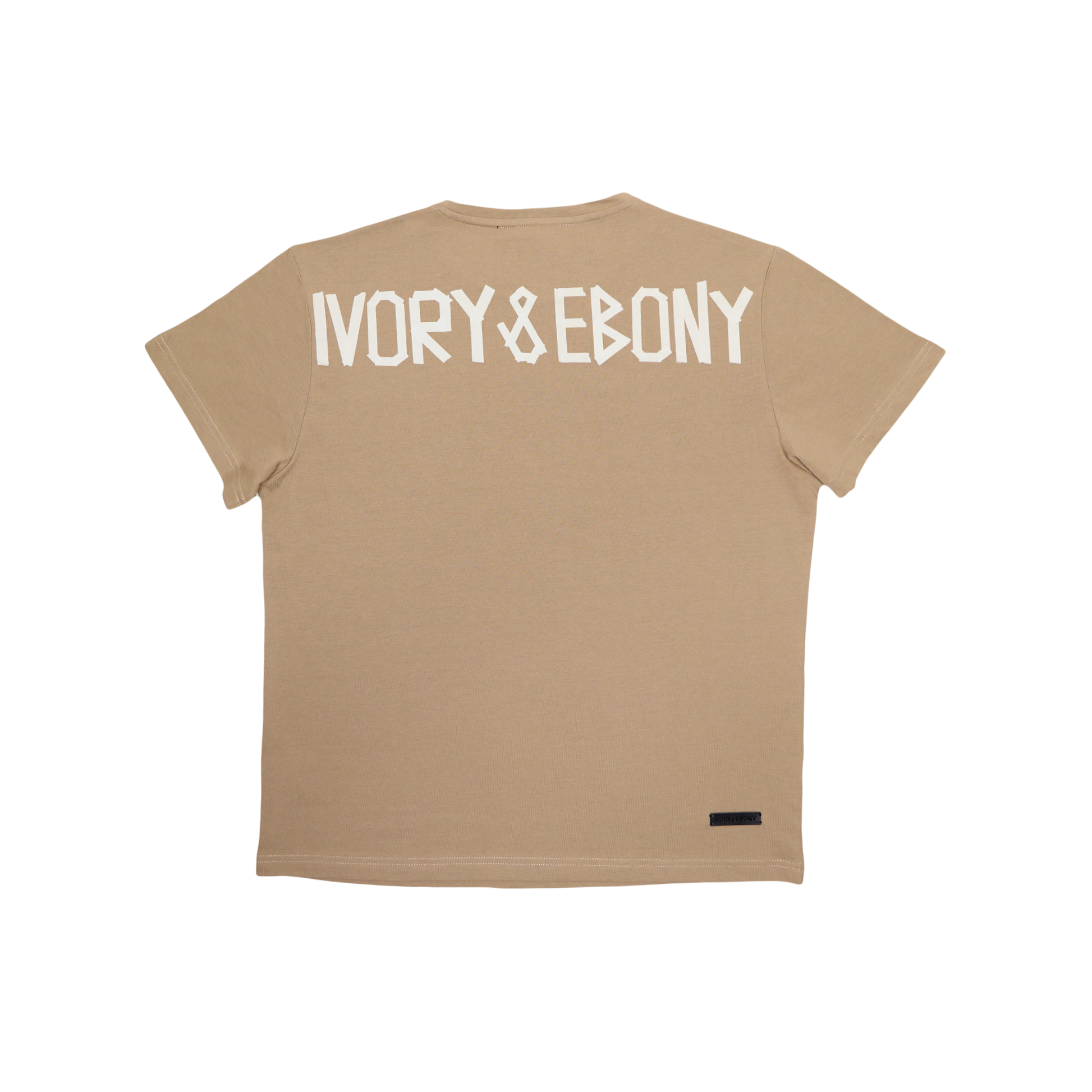 Tape Text Hydrophobic T-Shirt - IVORY & EBONY