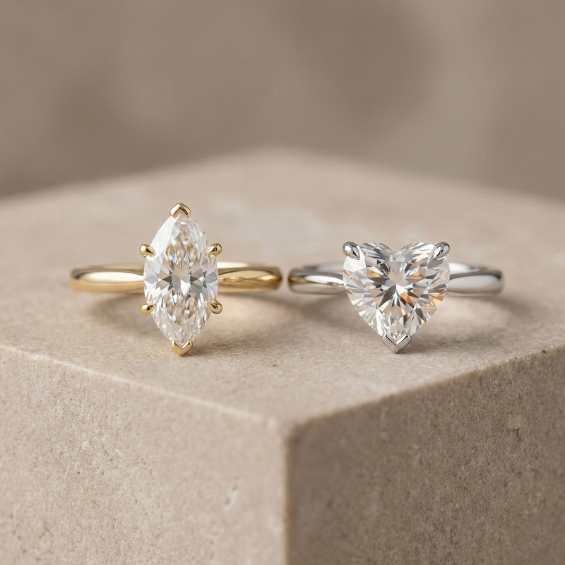 Marquise and Heart Cut Rings: Bold Statement Choices