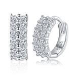 HOOP MOISSANITE EARRINGS IN STERLING SILVER