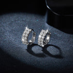 HOOP MOISSANITE EARRINGS IN STERLING SILVER