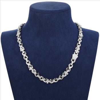 BRACELET À MAILLES CUBINES TAILLÉES EN ARGENT MASSIF