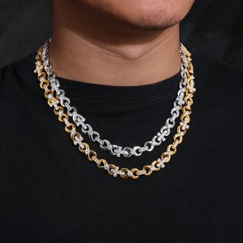 BRACELET À MAILLES CUBINES TAILLÉES EN ARGENT MASSIF