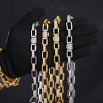 11MM MOISSANITE CUBAN BOX LINK CHAIN NECKLACE/BRACELET IN STERLING SILVER