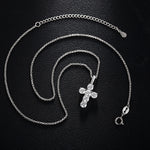 12MM MOISSANITE CROSS PENDANT NECKLACE IN STERLING SILVER