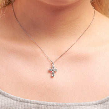 Collier pendentif croix en moissanite de 12 mm en argent sterling
