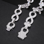 12MM MOISSANITE INFINITY CROSS CLUSTER CUBAN LINK CHAIN IN STERLING SILVER