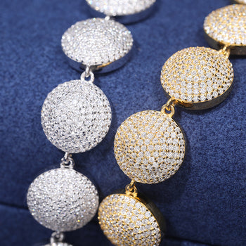 Bracelet chaîne à maillons en moissanite de 12 mm en argent sterling