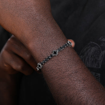 Bracelet de tennis Van Cleef Clover en moissanite de 12 mm, en argent sterling