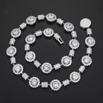 Armband mit kubanischer Gliederkette und Diamantschliff aus Sterlingsilber