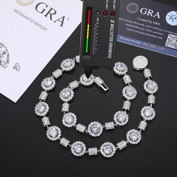 Armband mit kubanischer Gliederkette und Diamantschliff aus Sterlingsilber