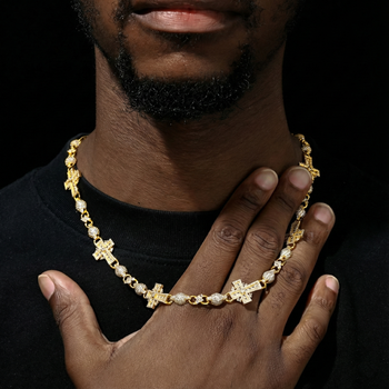 BRACELET À MAILLES CUBINES TAILLÉES EN ARGENT MASSIF
