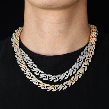 BRACELET À MAILLES CUBINES TAILLÉES EN ARGENT MASSIF