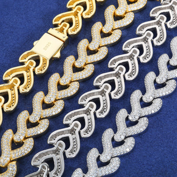 BRACELET À MAILLES CUBINES TAILLÉES EN ARGENT MASSIF