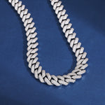 15MM MOISSANITE CUBAN LINK CHAIN NECKLACE/BRACELET IN STERLING SILVER