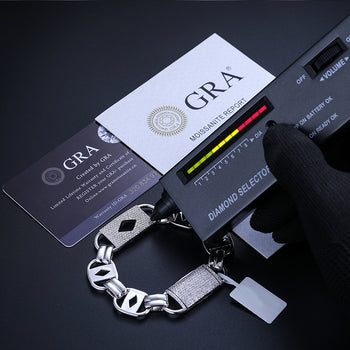 Bracelet chaîne à maillons en argent sterling serti de diamants moissanite de 15 mm