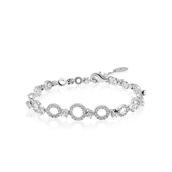 18K GOLD PLATED ETERNAL HALO MOISSANITE BRACELET IN STERLING SILVER