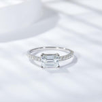 1CT MOISSANITE DIAMOND EMERALD CUT IN STERLING SILVER