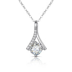 1CT MOISSANITE DIAMOND SOLITAIRE PENDANT NECKLACE IN STERLING SILVER