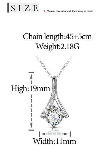 Collier pendentif solitaire en diamant moissanite 1 carat, en argent sterling