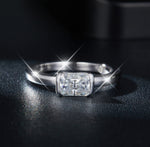IE00206 1CT RADIANT CUT MOISSANITE RING IN STERLING SILVER