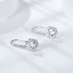 1CT ROUND CUT MOISSANITE DROP EARRINGS IN STERLING SILVER