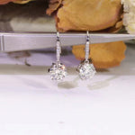 1CT ROUND CUT MOISSANITE DROP EARRINGS IN STERLING SILVER