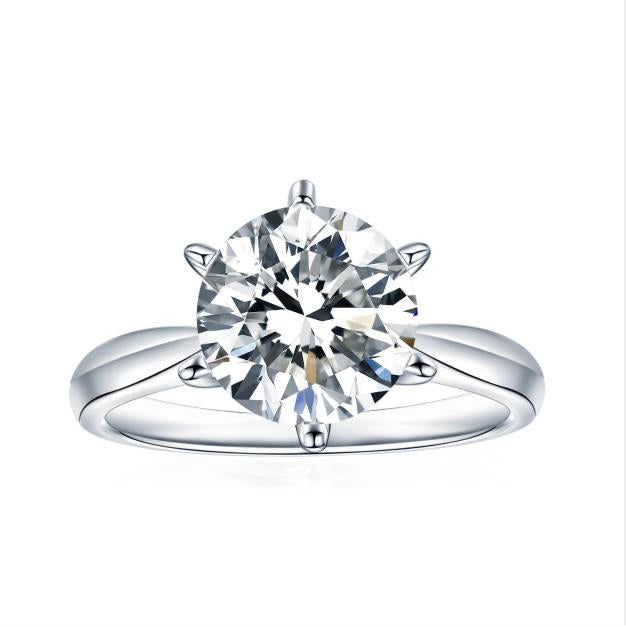 IE00199 1CT ROUND CUT MOISSANITE RING IN STERLING SILVER